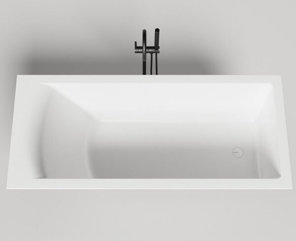 Salini Cascata KIT Ванна встраиваемая, с прямоугольной чашей, 170х75х60см, регулируемые ножки, донный клапан   Down , сифон S-Stone, цвет: белый матовый