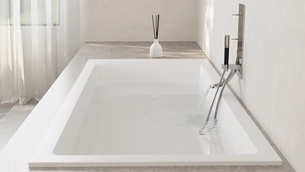 Salini Cascata KIT Встраиваемая ванна 170х70х60см., донный клапан  Click-Clack  белый, сифон, ножки, мат-л: S-Sense, цвет: белый матовый
