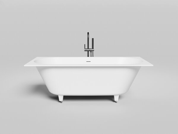Salini Ornella Axis 180 Kit Встраиваемая ванна 180х80х60см, прямоугольная, материал: S-Stone, донный клапан   Down , слив-перелив, цвет: белый матовый