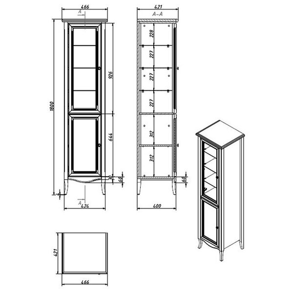 Пенал Caprigo Lion 38350R/L