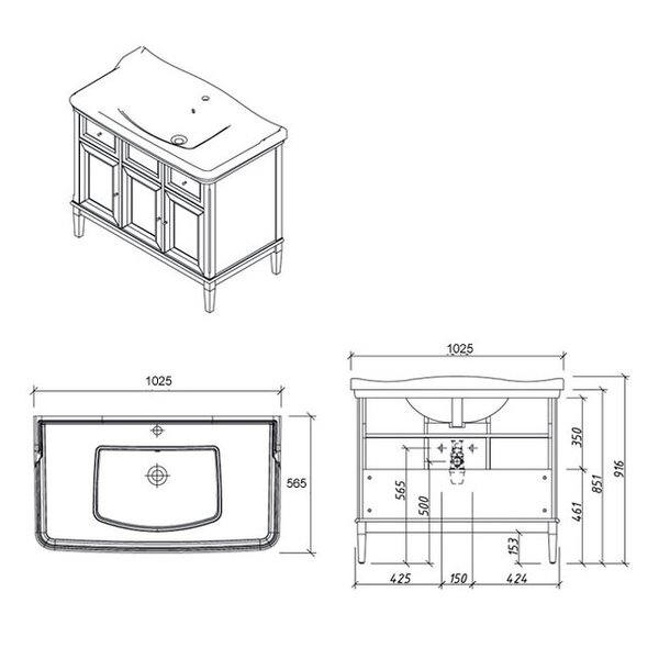 Тумба для раковины Caprigo Jardin 100 цвет L817, арт. 10423