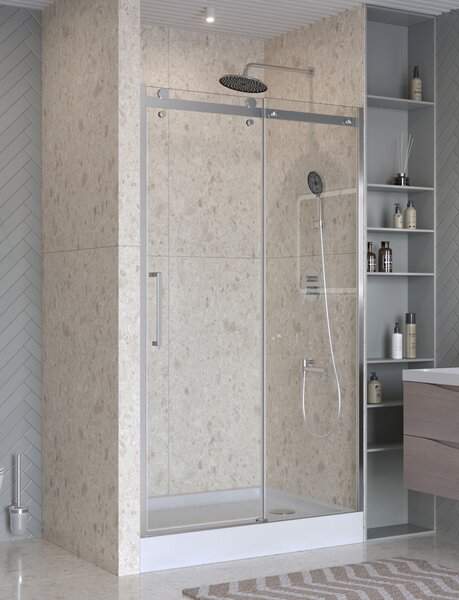 Душевая дверь BelBagno MARINO-2-BF-1-110-C-CR, стекло прозрачное, регулировка 108-111 см