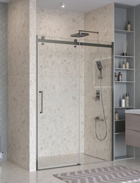 Душевая дверь BelBagno MARINO-2-BF-1-140-C-GM, стекло прозрачное, регулировка 138-141 см