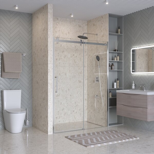 Душевая дверь BelBagno MARINO-2-BF-1-150-C-CR, стекло прозрачное, регулировка 148-151 см