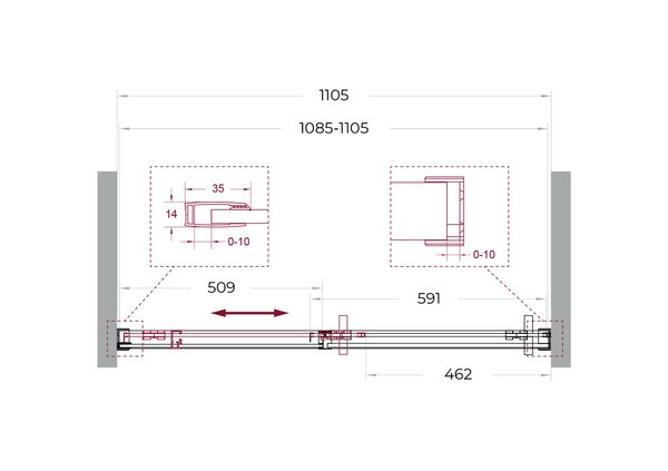 Душевая дверь BelBagno SOFT_CLOSE-1-BF-1-110-C-Cr, стекло прозрачное, регулировка 108,5-110,5 см