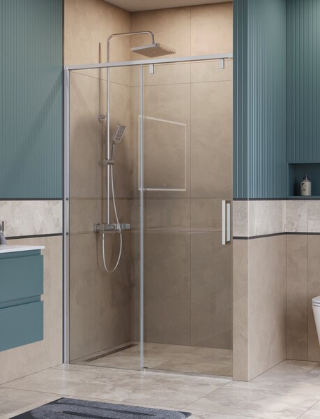 Душевая дверь BelBagno SOFT_CLOSE-1-BF-1-130-C-Cr, стекло прозрачное, регулировка 128,5-130,5 см