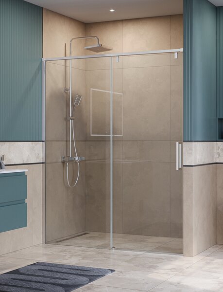 Душевая дверь BelBagno SOFT_CLOSE-1-BF-1-150-C-Cr, стекло прозрачное, регулировка 148,5-150,5 см