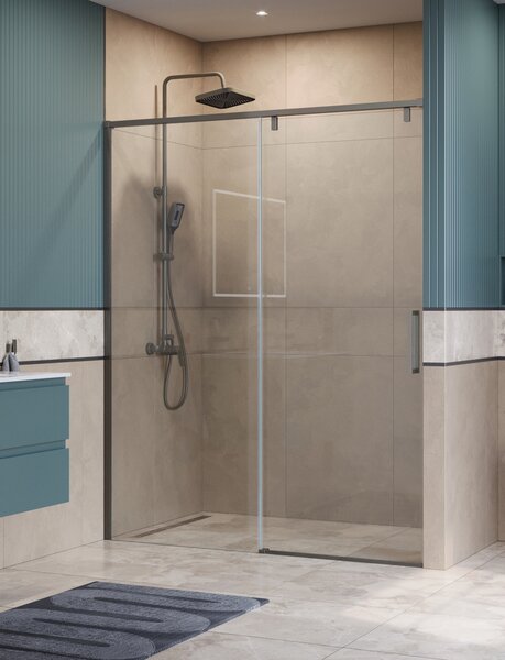 Душевая дверь BelBagno SOFT_CLOSE-1-BF-1-150-C-GM, стекло прозрачное, регулировка 148,5-150,5 см