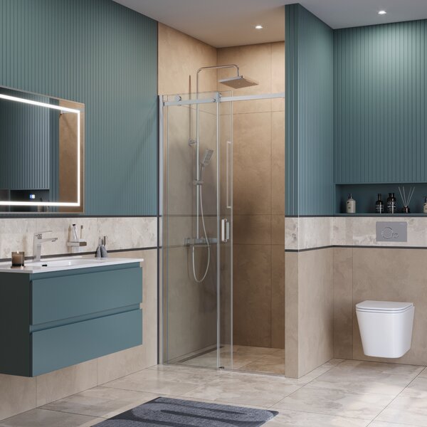 Душевая дверь BelBagno SOFT_CLOSE-2-BF-1-110-C-Cr, стекло прозрачное, регулировка 108,5-110,5 см