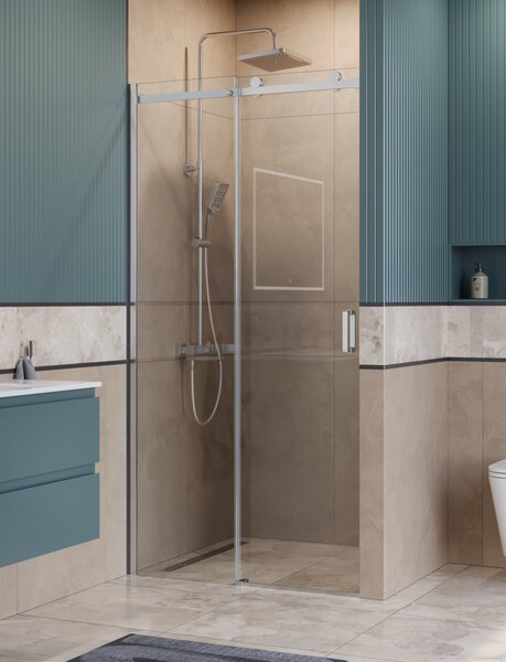 Душевая дверь BelBagno SOFT_CLOSE-2-BF-1-110-C-Cr, стекло прозрачное, регулировка 108,5-110,5 см