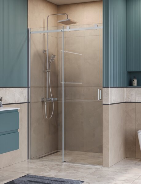 Душевая дверь BelBagno SOFT_CLOSE-2-BF-1-120-C-Cr, стекло прозрачное, регулировка 118,5-120,5 см