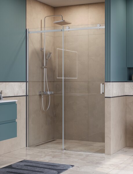 Душевая дверь BelBagno SOFT_CLOSE-2-BF-1-140-C-Cr, стекло прозрачное, регулировка 138,5-140,5 см