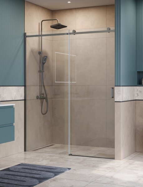 Душевая дверь BelBagno SOFT_CLOSE-2-BF-1-160-C-GM, стекло прозрачное, регулировка 158,5-160,5 см