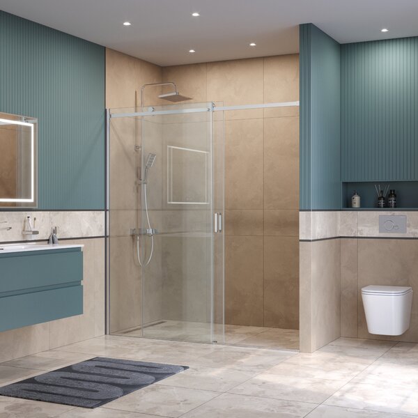 Душевая дверь BelBagno SOFT_CLOSE-2-BF-1-180-C-Cr, стекло прозрачное, регулировка 178,5-180,5 см