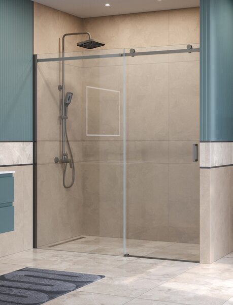Душевая дверь BelBagno SOFT_CLOSE-2-BF-1-180-C-GM, стекло прозрачное, регулировка 178,5-180,5 см