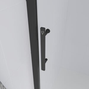 Душевая дверь Veconi Evo 100 B, 1700x1950, черный матовый, стекло прозрачное, регулировка 167-171 см