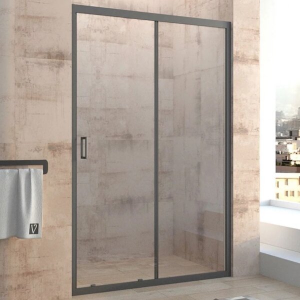 Душевая дверь Veconi Vianno VN-40B, 1300x1850, Черный, стекло прозрачное, регулировка 1295-1340 мм