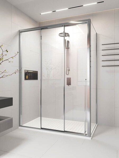 Душевой угол Veconi Premium Prato 300 SP CH-L, 1000х900x2000, хром, стекло прозрачное