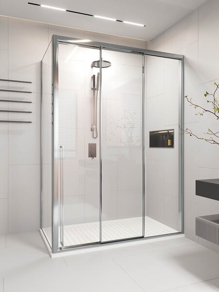 Душевой угол Veconi Premium Prato 300 SP CH-R, 1600х900x2000, хром, стекло прозрачное