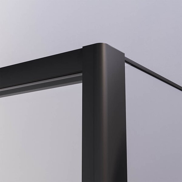 Душевой угол Veconi Premium Prato 300 SP B-R, 1400х1000x2000, черный матовый, стекло прозрачное