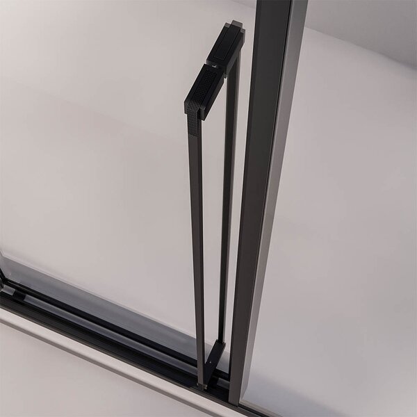 Душевой угол Veconi Premium Prato 300 SP B-R, 1500х1000x2000, черный матовый, стекло прозрачное
