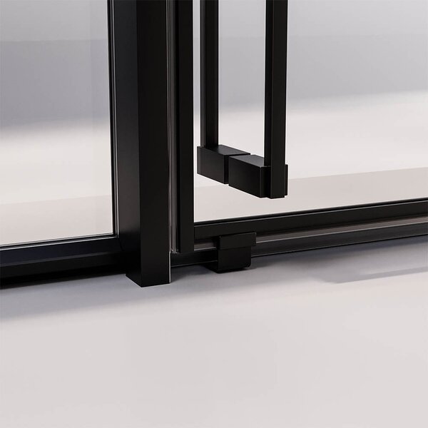 Душевой угол Veconi Premium Prato 300 SP B-R, 1600х800x2000, черный матовый, стекло прозрачное