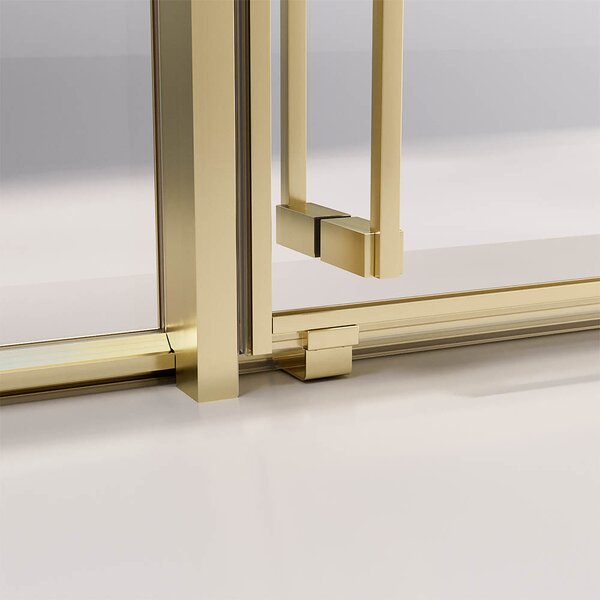 Душевой угол Veconi Premium Ptato 300 SP G-L, 1500х900x2000, золото брашированный, стекло прозрачное