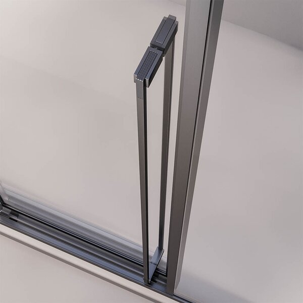 Душевой угол Veconi Premium Ptato 300 SP GR-L, 1400х1000x2000, брашированный графит, стекло прозрачное