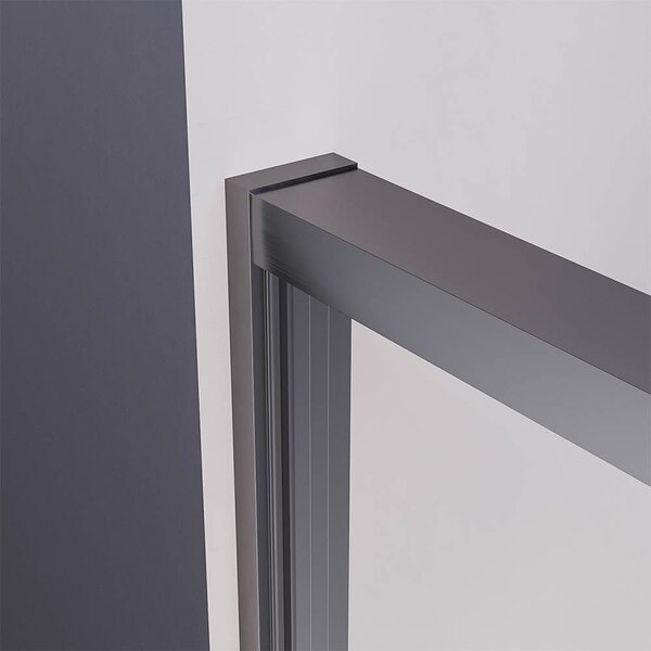 Душевой угол Veconi Premium Ptato 300 SP GR-L, 1700х800x2000, брашированный графит, стекло прозрачное