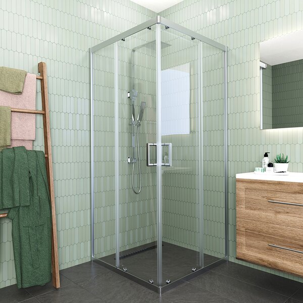 Душевой угол Veconi Rovigo RV-11, 1200x1200x1950, хром, стекло прозрачное