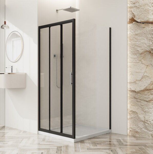 Душевой уголок BelBagno UNO-195-AHF-31-100/90-C-NERO, 100х90 см