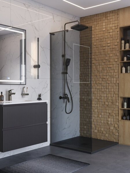 Душевая перегородка Belbagno UNO-L-1-TB-80-GR-GM