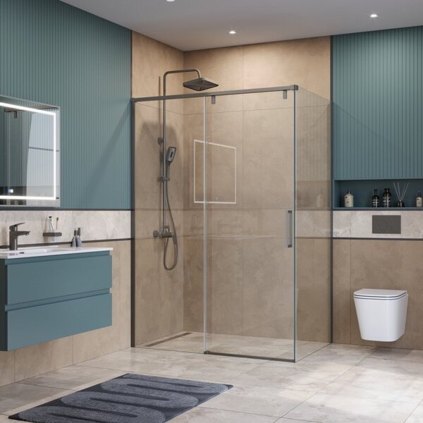 Душевой уголок Belbagno SOFT_CLOSE-1-AH-1-110/100-C-GM, 110х100 см