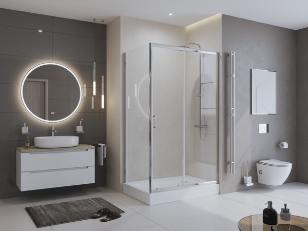 Душевой уголок Belbagno UNO-195-AH-1-120/100-C-Cr, 120х100 см