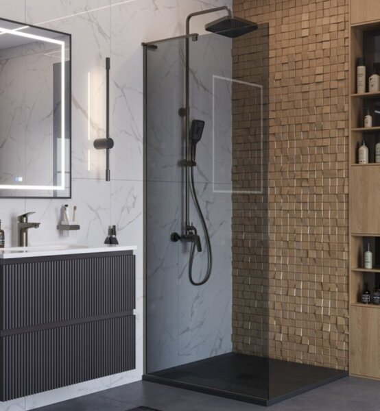 Душевая перегородка Belbagno UNO-L-1-TB-90-GR-GM