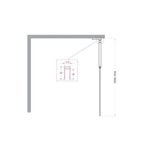 Душевая перегородка Belbagno UNO-L-1-TB-110-GR-Cr