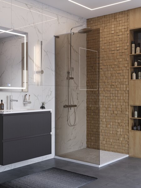 Душевая перегородка Belbagno UNO-L-1-TB-90-BR-Cr