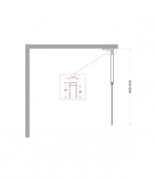 Душевая перегородка Belbagno UNO-L-1-TB-90-BR-GM