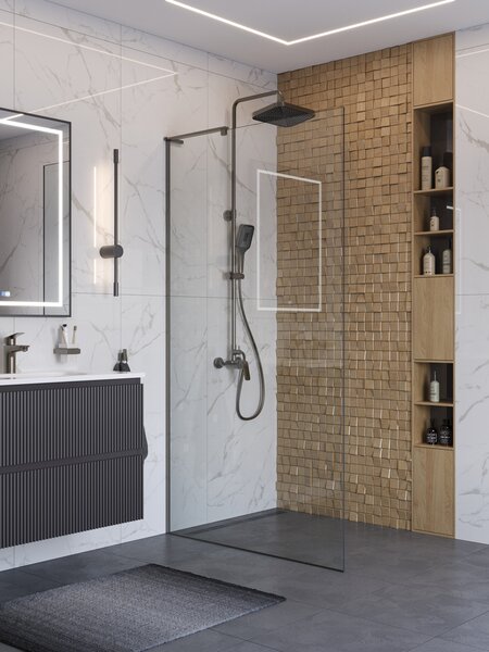 Душевая перегородка Belbagno UNO-L-1-TB-100-C-GM