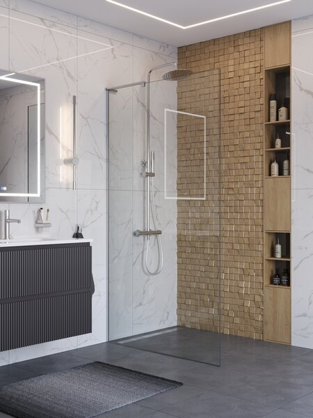 Душевая перегородка Belbagno UNO-L-1-TB-70-C-Cr