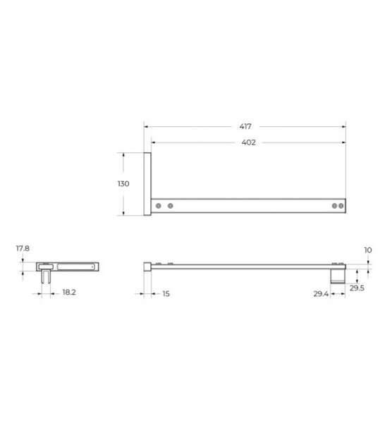 Душевая перегородка Belbagno UNO-L-1-TB-100-FL-Cr