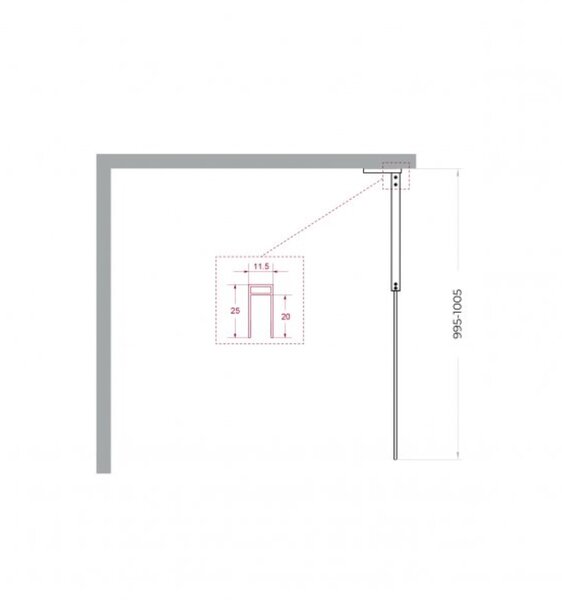 Душевая перегородка Belbagno UNO-L-1-TB-100-FL-GM