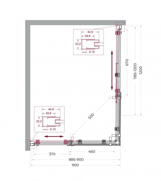 Душевой уголок Belbagno MARINO-2-AH-2-120/90-C-CR