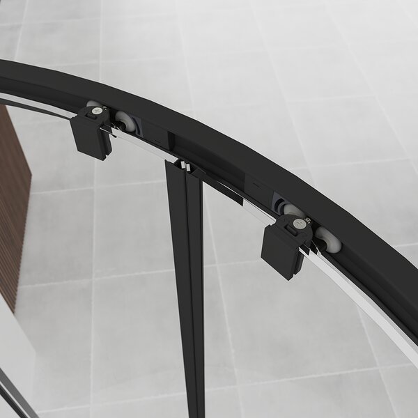 Душевой угол Veconi Evo 200 B, 1000х900x1950, черный матовый, прозрачное стекло