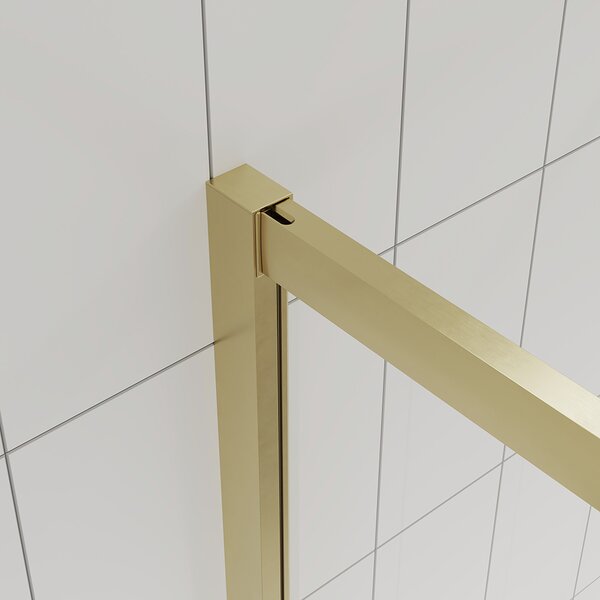 Душевой угол Veconi Evo 300 G, 1100х900x1950, золото брашинг, прозрачное стекло
