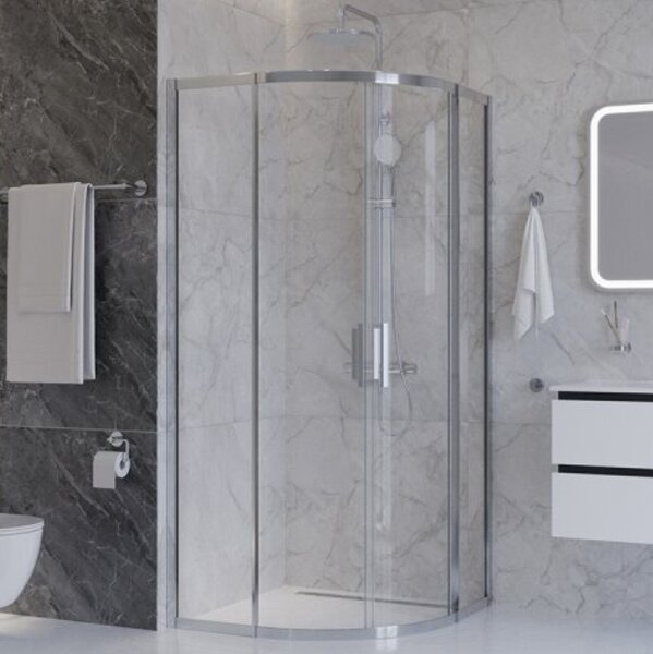 Душевой уголок CEZARES PLANE-R-2-90-C-CR профиль хром, 90x90см