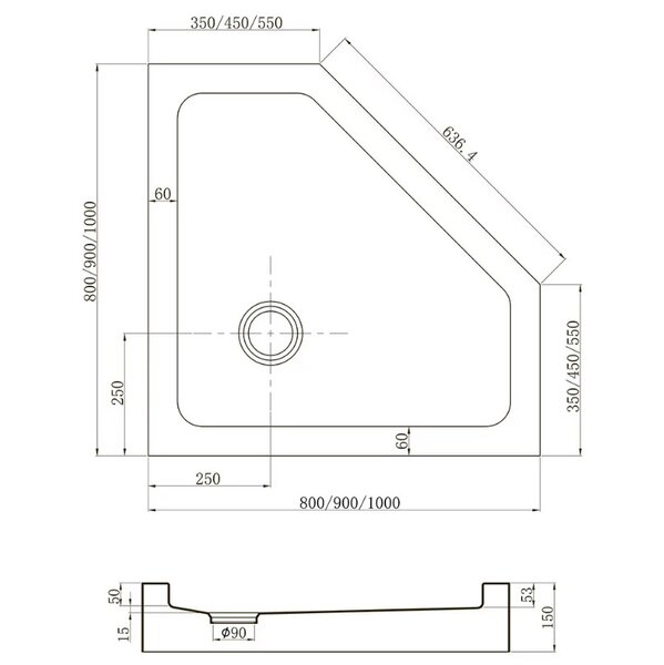 Душевой уголок Veconi RV36-80-01-C5 80х80 стекло прозрачное