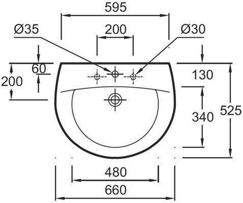 Раковина Jacob Delafon Patio E1998G-00 (66х52,5) (есть в магазине)