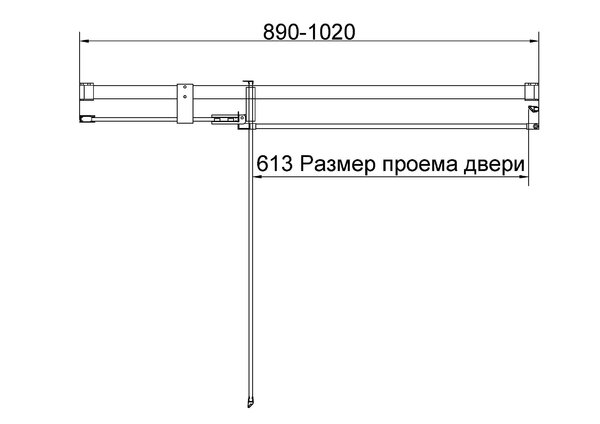Душевая дверь Vincea Экстенза (Extenza) VDP-4EX9010CLGM 100x195 см, профиль вороненая сталь. Размер регулировки 890-1020 мм