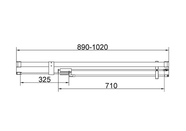 Душевая дверь Vincea Экстенза (Extenza) VDP-4EX9010CLGM 100x195 см, профиль вороненая сталь. Размер регулировки 890-1020 мм
